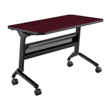 Safco LF2448TSRMH Flip-N-Go Rectangular Training Table - Black & Regal Mahogany - 29 x 48 x 24 in.