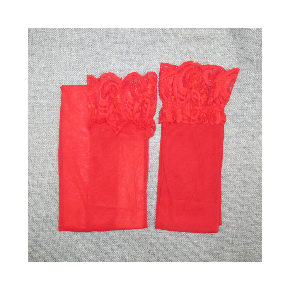 Denbin Red (Red) Hot Women's Sexy Stocking Sheer Lace Top Thigh High Stockings Pantyhose Beauty