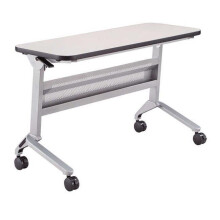 Safco LF1848TSLVFLK4 Flip-N-Go Rectangular Training Table - Silver & Folkstone - 29 x 48 x 18 in.