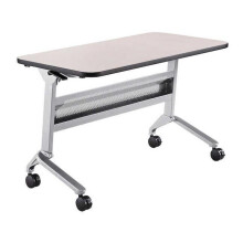 Safco LF2448TSLVFLK4 Flip-N-Go Rectangular Training Table - Silver & Folkstone - 29 x 48 x 24 in.