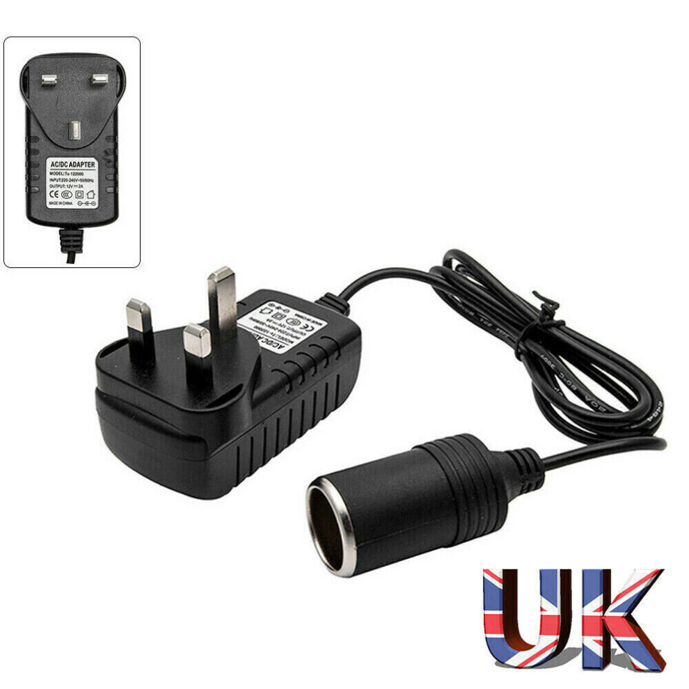 12V Car Cigarette Lighter Mains Plug to Socket Adapter Converter AC/DC on  OnBuy