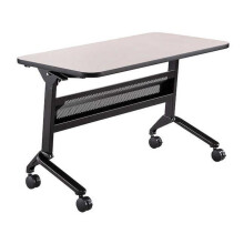 Safco LF2448TSFLK4 Flip-N-Go Rectangular Training Table - Black & Folkstone - 29 x 48 x 24 in.