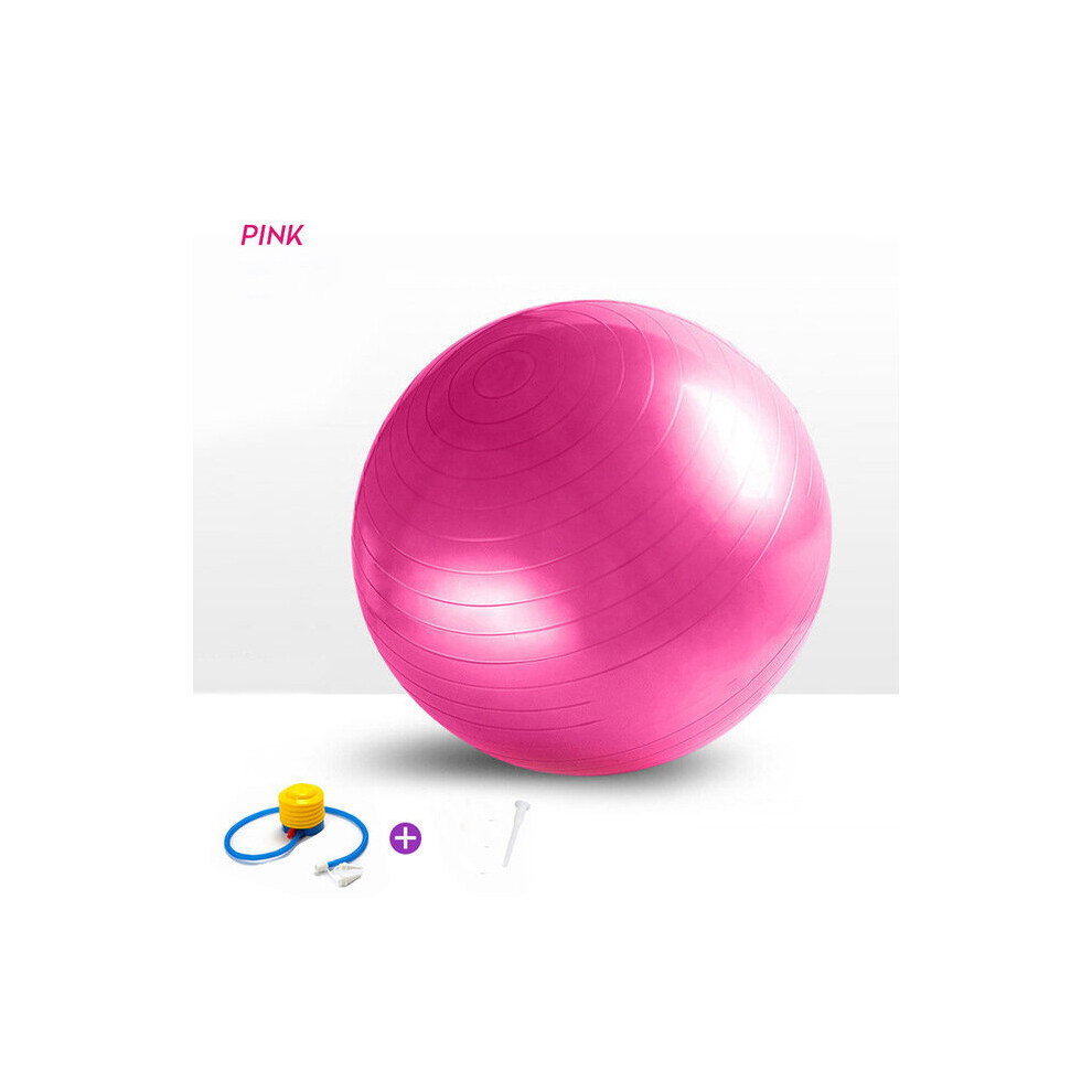 (Pink) 65cm Yoga Ball Fitness Balls Sports Pilates Birthing Exercise Training Workout (including pump)