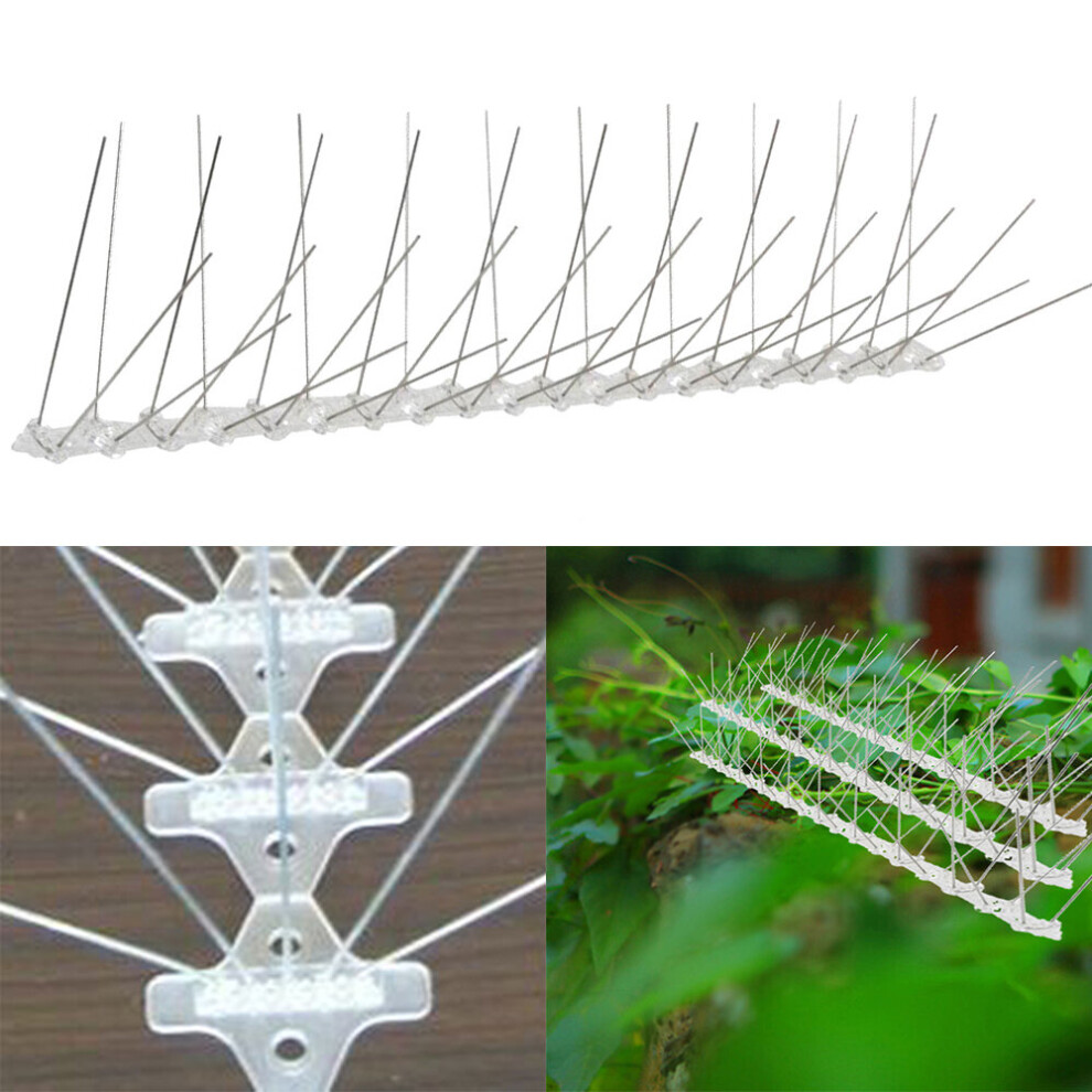 5m Pack of 10 Anti Bird Spikes - 110mm High Stainless Steel Pigeon Deterrent for Walls, Fences & Ledges (UV Resistant, Easy Fix) UK