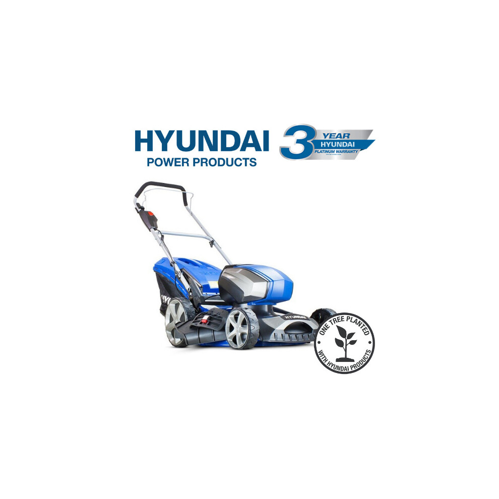 Hyundai HYM80LI460P 80V Lithium-Ion Cordless Battery Powered Lawn Mower 45cm Cutting Width With Battery & Charger