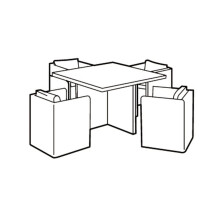 4 Seater Medium Cube Set Cover - Premium