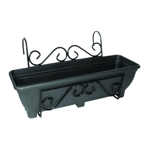 (Terracota) Scrolled Balcony/Fence Holder with Trough 1
