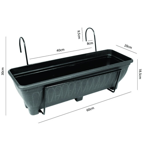 (Terracotta) Balcony/Fence Holder with Trough 2