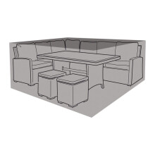 W1641: Large Square Casual Dining Set Cover - Premium (300x300x71 cm), UV-Treated, Waterproof, Drawstring, 2 Materials