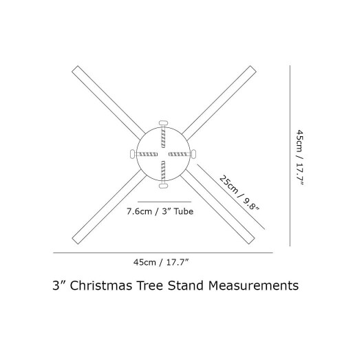 (Green) Christmas Tree Stand - Premium - Red - 3" 2
