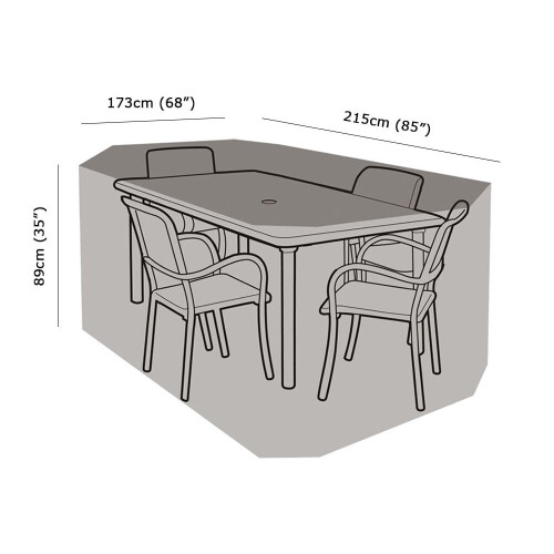4 Seater Rectangular Table & Chairs Cover - Super Tough Polyethylene 1