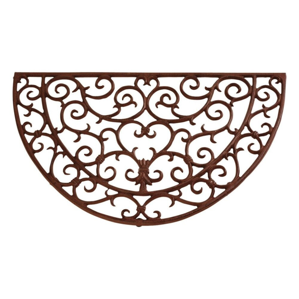 Fallen Fruits Scrolled - Half Round Cast Iron Doormat