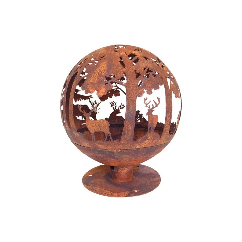 Fallen Fruits Esschert Design Fire Pit Laser Cut 57.5X57.5x66 Cm Rust Fireplace Patio Ff261