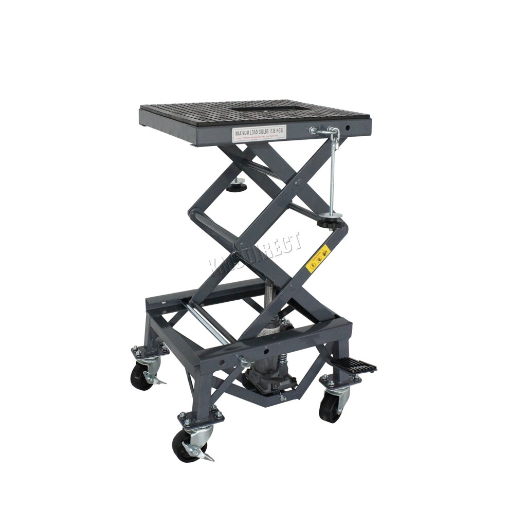 Switzer Hydraulic Scissor 300Lb Bike Motorcycle Lift With 4 Wheel Motorbike Atv