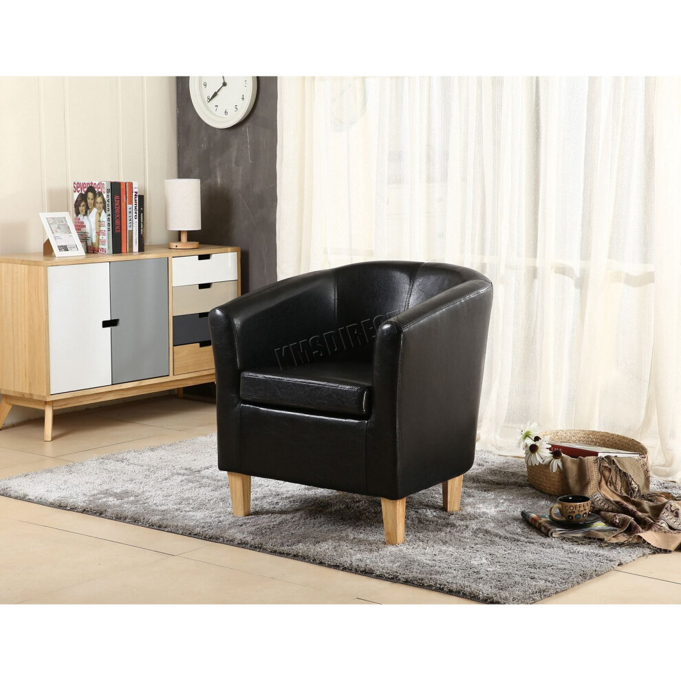 Westwood (Black) Faux Leather Pu Tub Chair Armchair Dining Room Modern Office Furniture Black