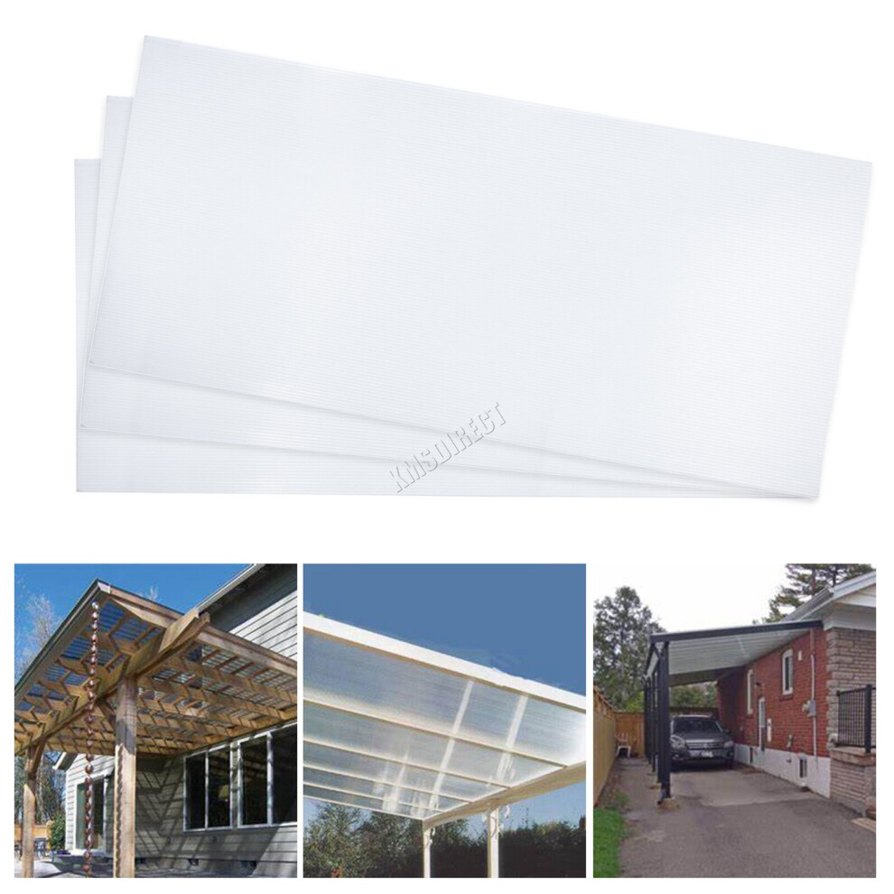 BIRCHTREE 4MM Polycarbonate Sheet 14PCS Greenhouse Panels Solid Glazing Clear