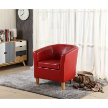 (Red) WestWood Faux Leather PU Tub Chair Armchair Dining Room Modern Office Furniture