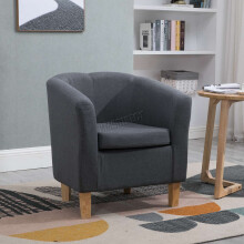 (Grey) WestWood Linen Fabric Tub Chair Armchair Dining Living Room Lounge Office TC03