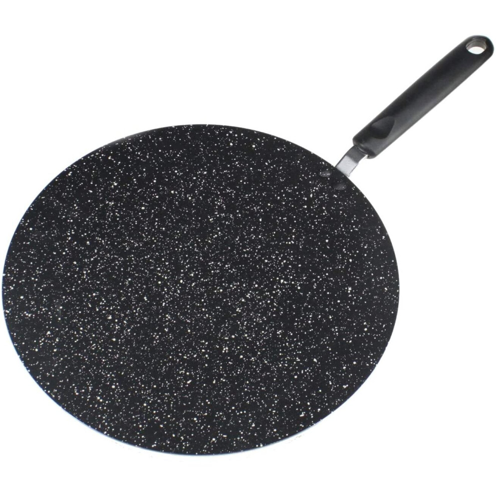 Marble Non Stick Aluminium Flat Tawa Pan Black 30cm