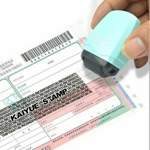 (Green) Identity Theft Protection Roller Stamp Privacy Confidential Data Guard Your ID 1