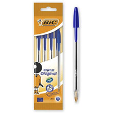 Bic Cristal Original Balpen met Middelpunt (1,0 mm), Blauw, Verpakking van 4