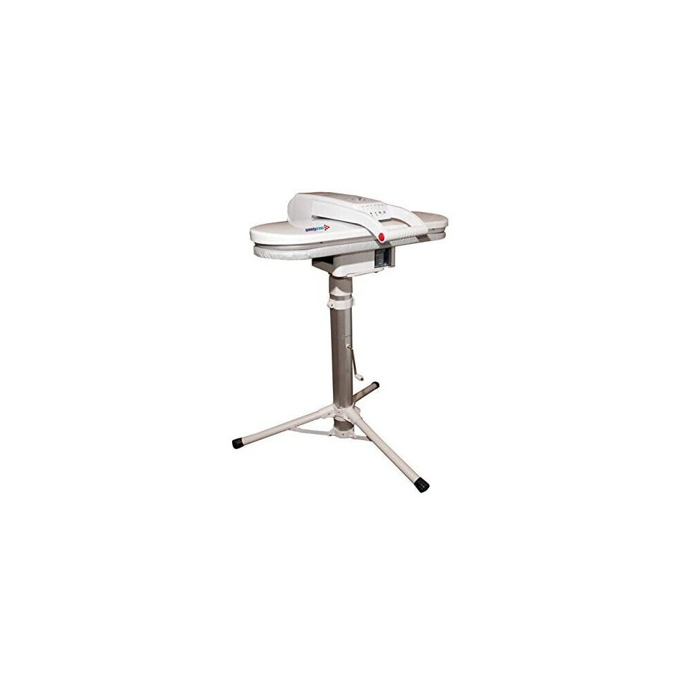 (White) Steam Ironing Press by Speedypress with 38 Power Steam Jets - 64cmx27cm; 1,400watt, +Telescopic Height-Adjustable Stand (+Free Replacement Cover&Foam)