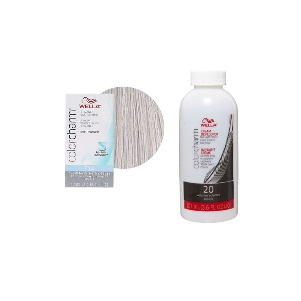 (Wella T14 & Developer) (T14 + Developer (Vol.20)) Wella Colour Charm Liquid Colour Toner