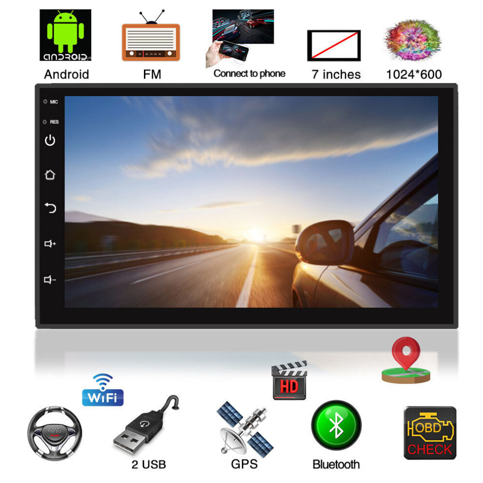 7'' Double Din Android 8.1 Car Stereo Gps Navigation Wifi Mirror Link 7032551612978