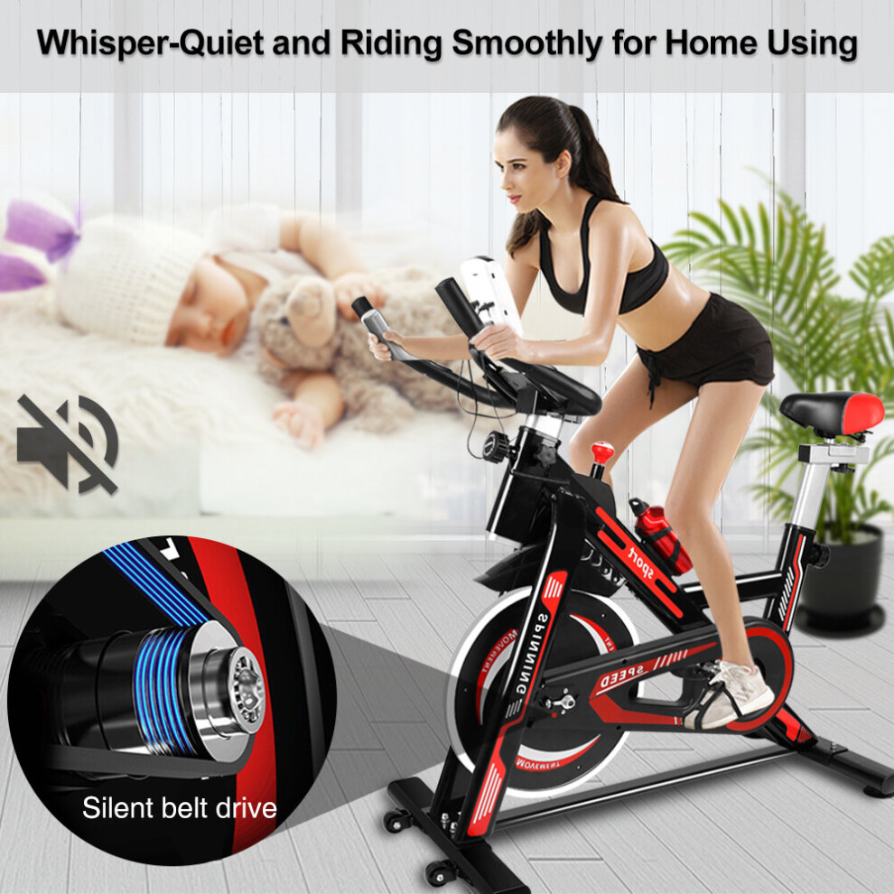 Ultra Quiet Resistance Spin Bike With LCD Monitor Stationary Exercise Bike on OnBuy