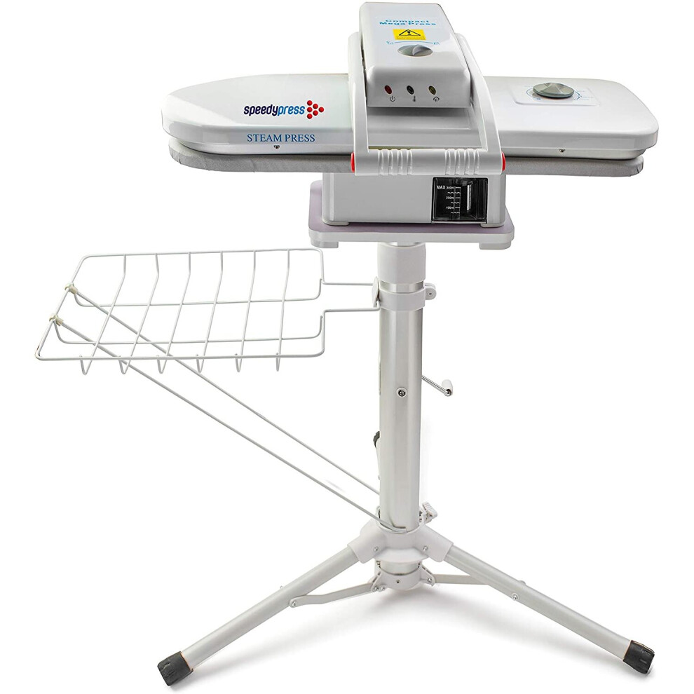 Speedypress Compact Steam Ironing Press | Height-Adjustable Stand 38 Power Steam Jets, 55cmx22cm; 1,350watt