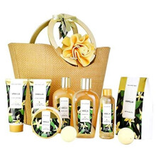 Spa Luxetique Vanilla Spa Gift Set, Premium 10pc Gift Sets for Women, Home Bath Spa Gift Set Includes Bath Bomb, Body Lotion, Hand Cream, Body Butte