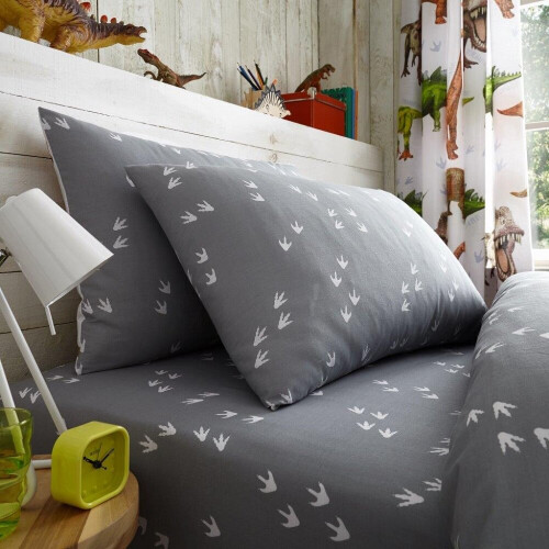 Dinosaur Tracks Single Fitted Sheet Set