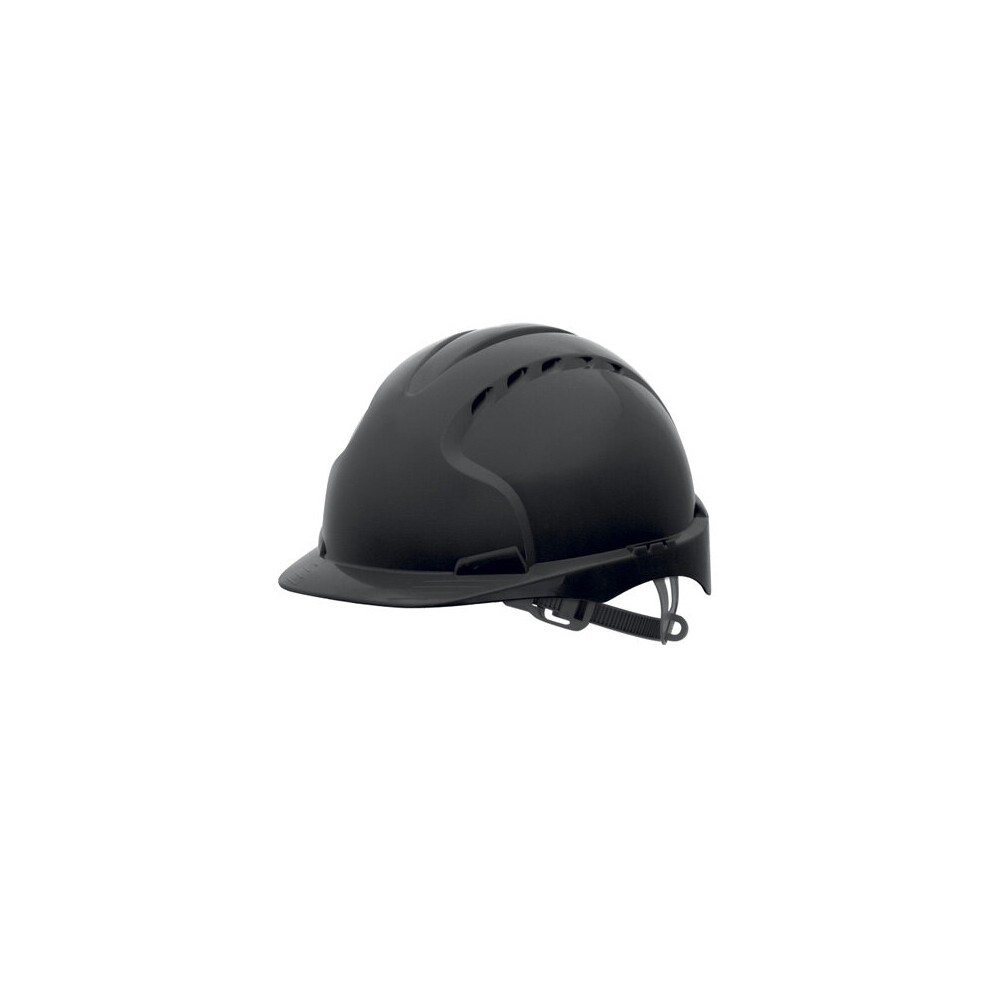 Evo2 Safety Helmet With Slip Ratchet -Black- Vented Jsp Ajf030-001-100 5038428018975