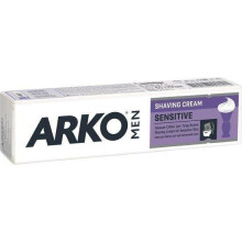 Arko Men Sensitive Shaving Cream 100ml - Unscented with Lavender & Aloe Vera to soften stubble & reduce irritation