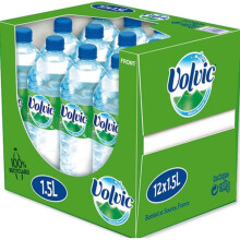 Volvic Still Water 1.5L x12 – Natural Mineral Water with Low Sodium, Hydration for Home or Office