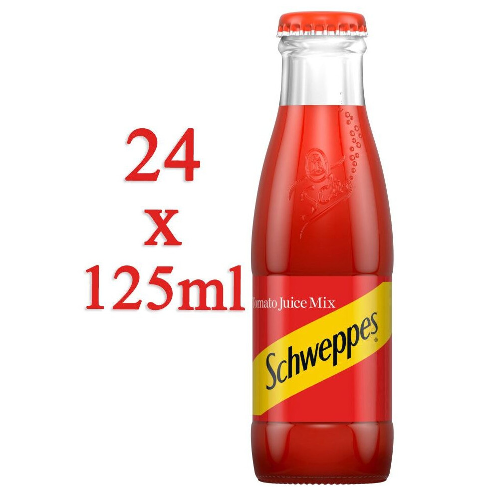 Schweppes Tomato Juice Mix in Glass Bottles 125ml x 24