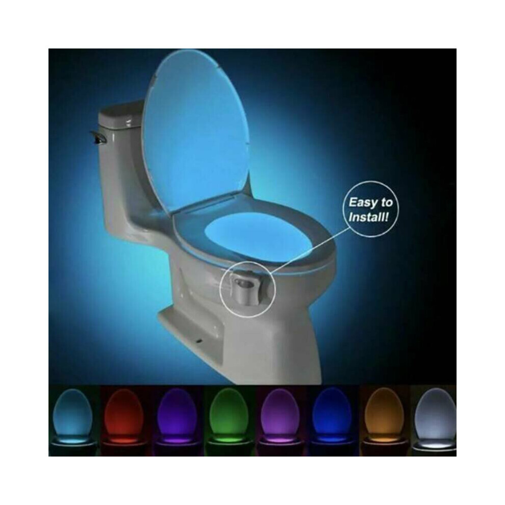 Bowl Bathroom Toilet Night LED 8 Colour Lamp Sensor Lights Motion Activated Light