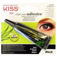 Adhesivo para Pestañas Kiss Strip con Aloe Tubo (Negro) 0.24 Onzas (Paquete de 3)