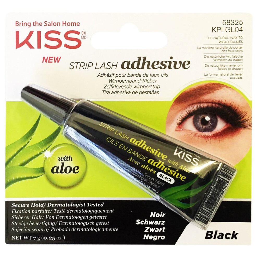 Kiss Strip Lash Adhesive - Black 7g - Secure Hold / Dermatologically Tested