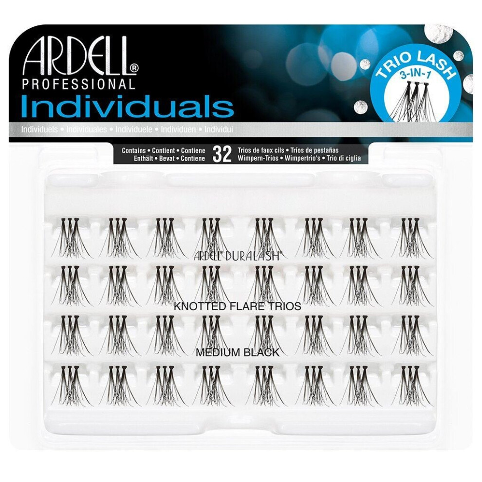 Ardell Duralash Knotted Flare Trio Individual Lash - Medium Black Invisible Band