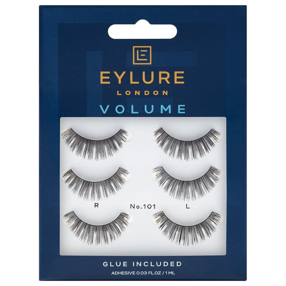 Eylure Volume Handmade False Eyelashes - 101 Multi Pack - Lash Glue is Included