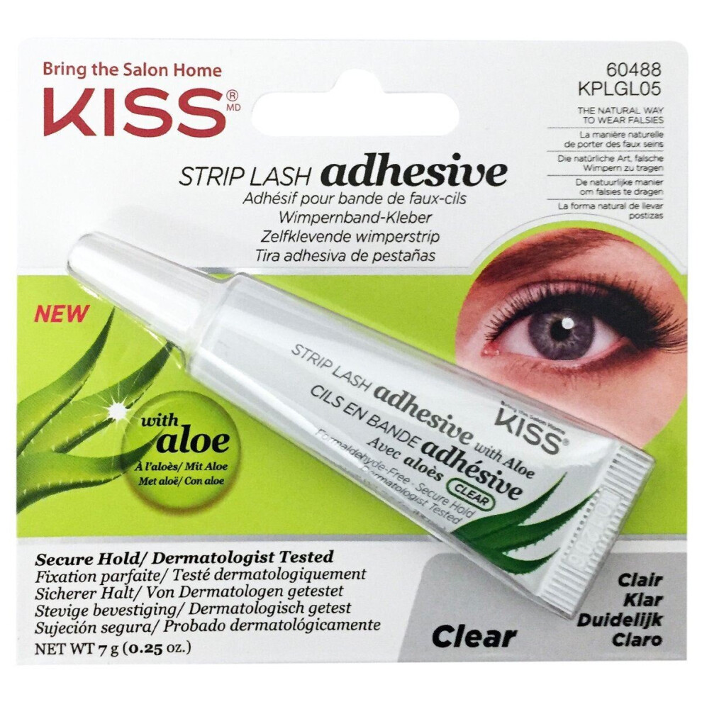 Kiss Strip Lash Adhesive - Clear 7g - Secure Hold / Dermatologically Tested