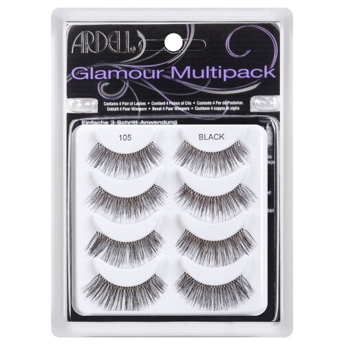 Ardell Ardell Glamour Ψεύτικες Βλεφαρίδες Multipack 105 - Ελαφριές, Φυσική Ένταση, Άνετες, 4 Ζευγάρια