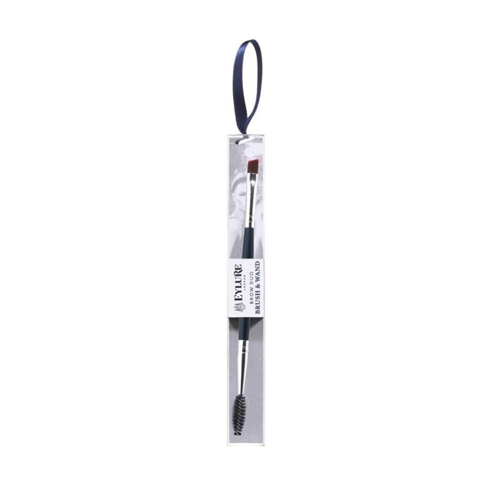Eylure Brow Duo Brush & Wand - Black - Two in One Tool for Precise Shaping