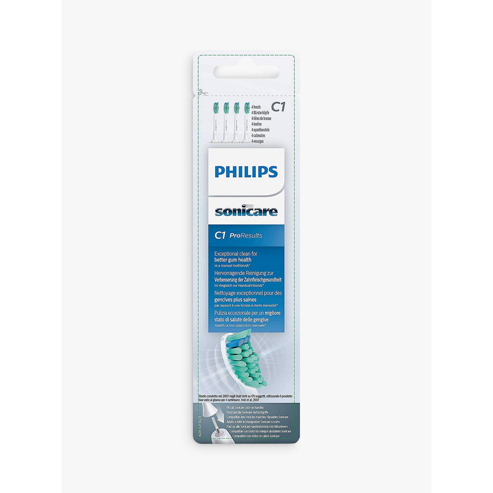 Philips Sonicare HX6014/26 Pro Results Brush Heads, Pack of 4