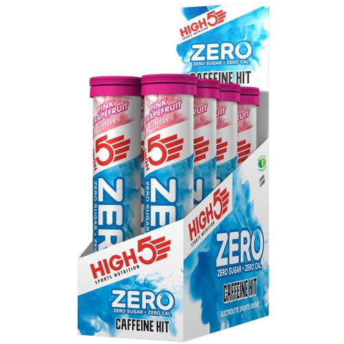(20 Tabs Per Tube, Pink Grapefruit) High5 Zero Caffeine Hit - Pack Of 8