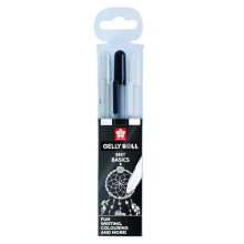 Stylos Gelly Roll - SAKURA - Set von 3 - Gel-Einschlag - Assortierte Farben - Feine Spitze