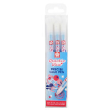Sakura Quickie Glue Pen Pack of 3 - 0.7mm Precision Glue with Spring-Activated Nib, Odour-Free, Blue Wet Bond (POXONB3)