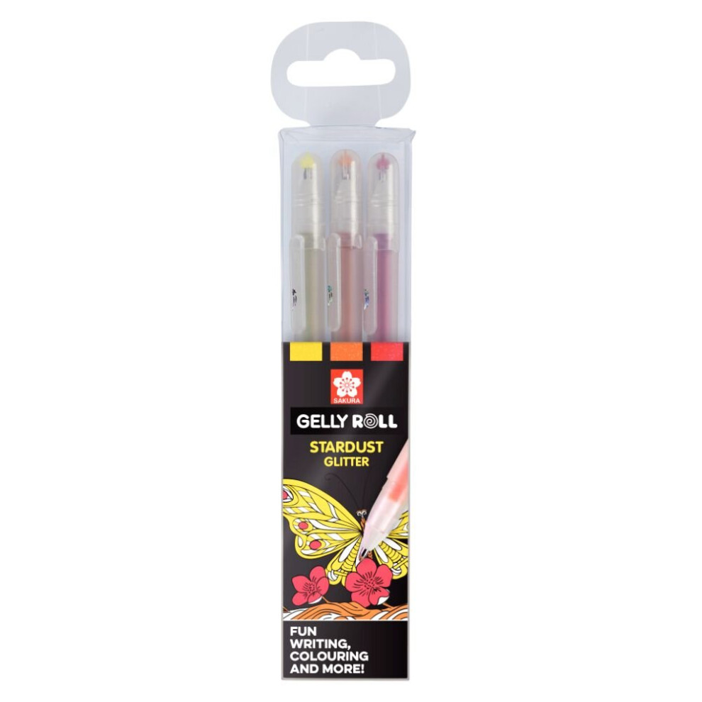 Sakura Gold/Red Happy Gelly Roll Stardust Gel Pen Set