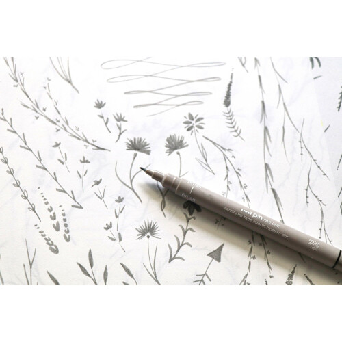 Uni-Ball Uni Pin Brush Tip Light Grey 1